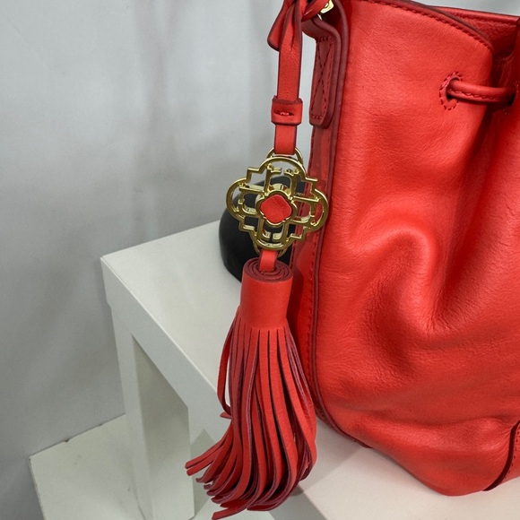 Rafe’ Orange Designer Leather Shoulder Bag NWOT - Picture 4 of 16